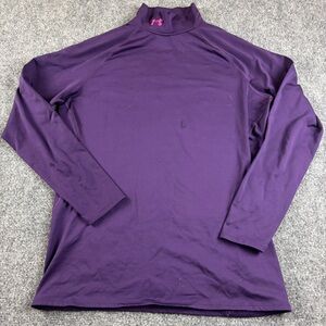 UNDER ARMOUR Women’s Purple Mock Neck HeatGear Long Sleeve Undershirt size: XL